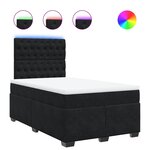 vidaXL Sommier à lattes de lit avec matelas noir 120x190 cm velours