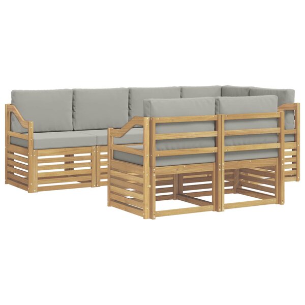 vidaXL Ensemble de canapés d'extérieur 7 pc Blanc et gris clair