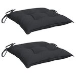 vidaXL Coussins de palette lot de 2 noir 50x50x7 cm tissu oxford