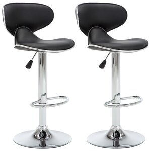 vidaXL Tabourets de bar 2 Pièces noir similicuir