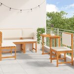 vidaXL Ensemble de salle à manger de jardin avec coussins - Bois d'acacia massif 4 pièces