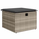 vidaXL Salon de jardin 9 Pièces avec coussins gris clair résine tressée
