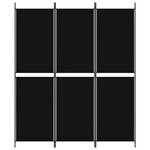 vidaXL Cloison de séparation 3 panneaux Noir 150x180 cm Tissu