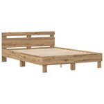 vidaXL Cadre de lit chêne artisanal 140 x 200 cm Bois d'ingénierie