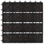 vidaXL Carreaux de terrasse 22 Pièces 30 x 30 cm 2 m² WPC Marron foncé