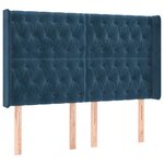 vidaXL Tête de lit avec oreilles Bleu foncé 163x16x118/128 cm Velours