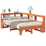 vidaXL Lit bibliothèque sans matelas cire marron 120x190cm pin massif