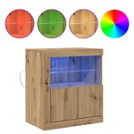 Buffet vidaXL avec lumières LED Chêne artisanal 60 5x37x67 cm