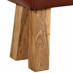 vidaXL Banc saut de cheval 160 cm Marron Cuir véritable et bois acacia
