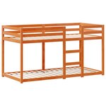 vidaXL Lit superposé avec toit cire marron 90x190cm bois massif de pin