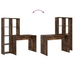 vidaXL Bureau Chêne fumé 138.5 x 55 x 143 cm Bois d'ingénierie