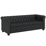 vidaXL Canapé Chesterfield à 3 places cuir synthétique noir