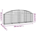 vidaXL Panier de gabions arqué 200x30x60/80 cm Fer galvanisé