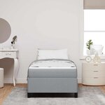 vidaXL Lit à ressorts avec matelas Gris clair 90 x 190 cm tissu