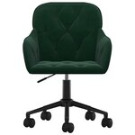 Chaise fauteuil siège pivotante de bureau informatique étude foncévelours vert 02_0024186