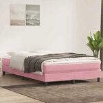 vidaXL Sommier à lattes de lit sans matelas rose 160x220 cm velours