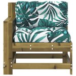 vidaXL Canapé de jardin accoudoir avec coussin bois de pin imprégné