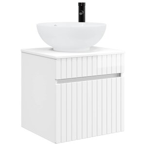 vidaXL Meuble de lavabo mural Blanc brillant 49 x 44 5 x 66 5 cm