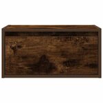 vidaXL Tables de chevet murales avec lumières LED 2 Pièces chêne fumé