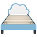 vidaXL Cadre de lit avec tête de lit Bleu 90 x 190 cm PU