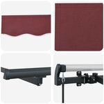 vidaXL Auvent Rétractable Bordeaux 300 x 200 cm tissu
