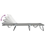 vidaXL Chaise longue pliante 2 Pièces portable en tissu Oxford gris 600D