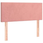 vidaXL Sommier à lattes de lit et matelas LED rose 120x190 cm velours