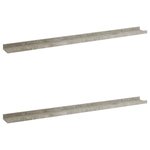 vidaXL Étagères murales 2 Pièces Gris béton 100x9x3 cm