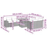 vidaXL Salon de jardin 10 Pièces avec coussins noir résine tressée acacia