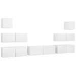 vidaXL Ensemble de meubles TV 7 Pièces Blanc Bois d'ingénierie
