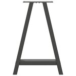 vidaXL Pieds de table à manger en forme de A 2 pièces Anthracite 60 x (72-73) cm Acier