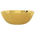vidaXL Lavabo 28 x 10 cm Céramique Doré