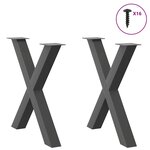 vidaXL Pieds de table à manger en forme de X 2 pièces anthracite 80 x (72-73) cm acier