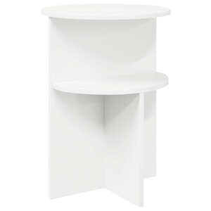 vidaXL Table d'appoint Blanc Ø 39 5 x 55 cm Bois d'ingénierie