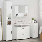 vidaXL Ensemble de mobilier de salle de bain 4 Pièces Blanc brillant