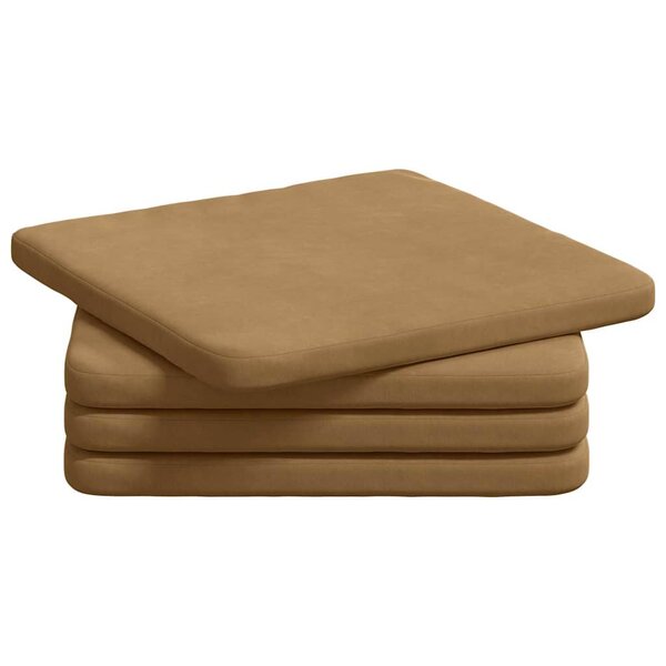 vidaXL Coussins de siège 4 Pièces Marron 40 x 40 x 3 cm Velours