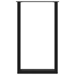 vidaXL Pieds de table de bar en U  2 pièces  noir  60 x (100-101) cm  acier