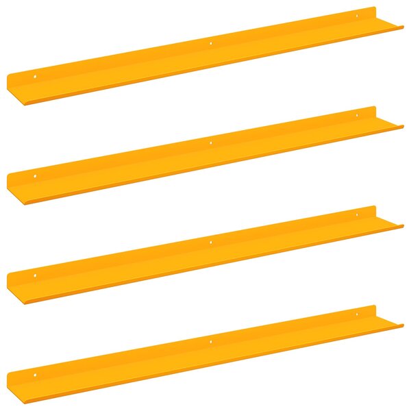 vidaXL Étagère flottante 4 pc Jaune moutarde 80 x 9 x 2 5 cm Acier
