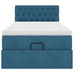 vidaXL Cadre de lit ottoman avec matelas bleu foncé 90x190 cm velours