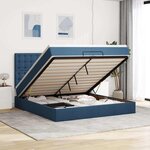 VidaXL Cadre de lit ottoman avec matelas bleu 200x200cm tissu