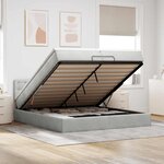 VidaXL Cadre de lit ottoman avec matelas gris clair 200x200 cm velours