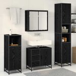 vidaXL Ensemble de mobilier de salle de bain 4 Pièces Chêne noir