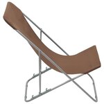 vidaXL Chaises de plage pliables lot de 2 Acier et tissu oxford Marron