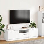 vidaXL Meuble TV Blanc 140x35x40 cm Bois d'ingénierie