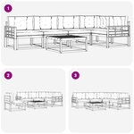 vidaXL Ensemble de canapés d'extérieur 6 Pièces Blanc et anthracite