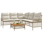 vidaXL Salon de jardin avec coussins 2 Pièces beige résine tressée
