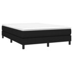 vidaXL Sommier à lattes de lit avec matelas Noir 140x190 cm Tissu