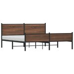 vidaXL Cadre de lit en métal sans matelas chêne marron 160x200 cm
