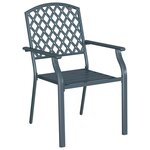 Chaises de jardin vidaXL 4 Pièces empilables en acier anthracite
