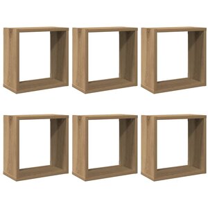 vidaXL Étagères cube murales 6 Pièces chêne artisanal bois d'ingénierie